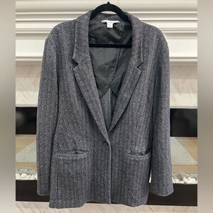 Old Navy Charcoal Grey Herringbone Super Soft Knit Single Button Blazer XL Tall